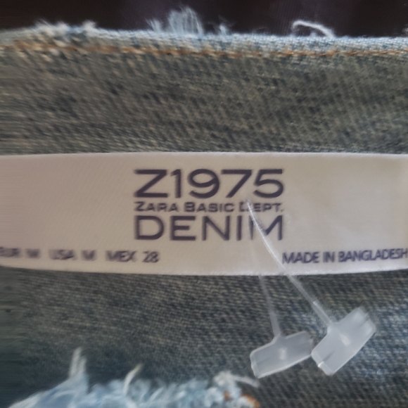 NWOT Women Zara Frayed Sleeves & Frayed High Low Denim Dress - Picture 2 of 6